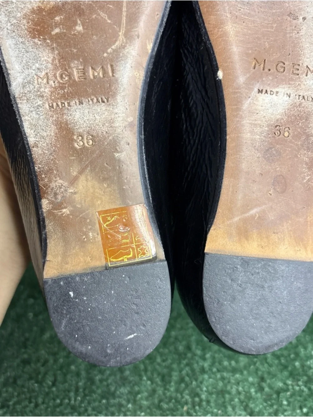 M Gemi The Danza Ballet Flats Black Patent Leather Square Toe Bow Women's Size 6